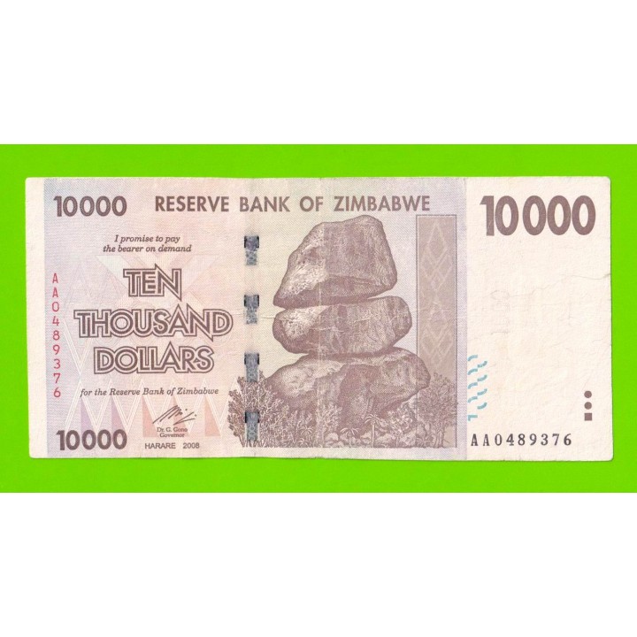 Зимбабве - 10000 долларов - 2008 (AA)