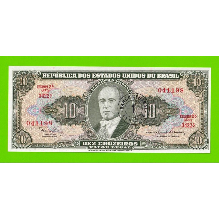 Бразилия - 1 сентаво на 10 крузейро - 1966 / 1967 - UNC!!!