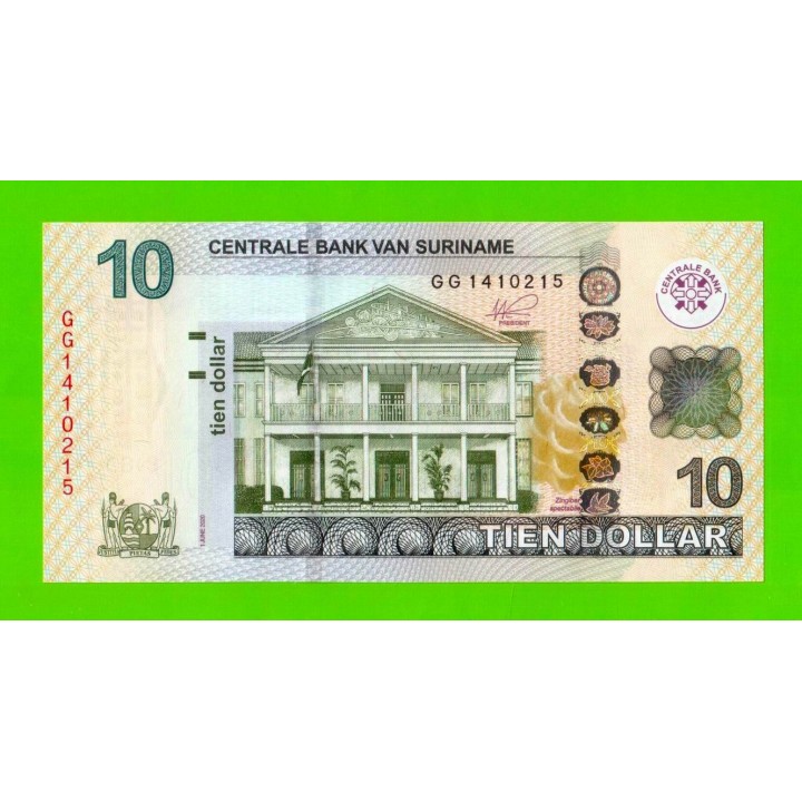Суринам - 10 долларов - 2020 - UNC!!!