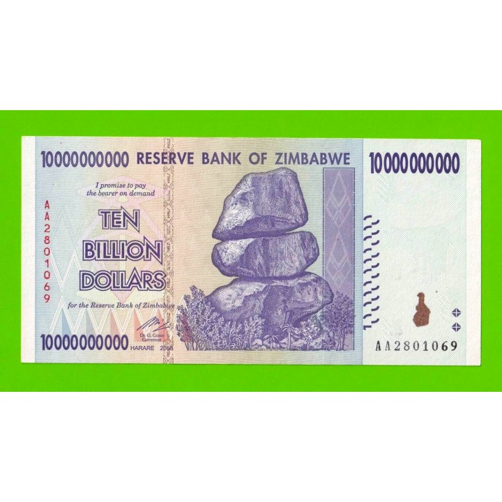 Зимбабве - 10000000000 / 10 миллиардов долларов - 2008 (AA)