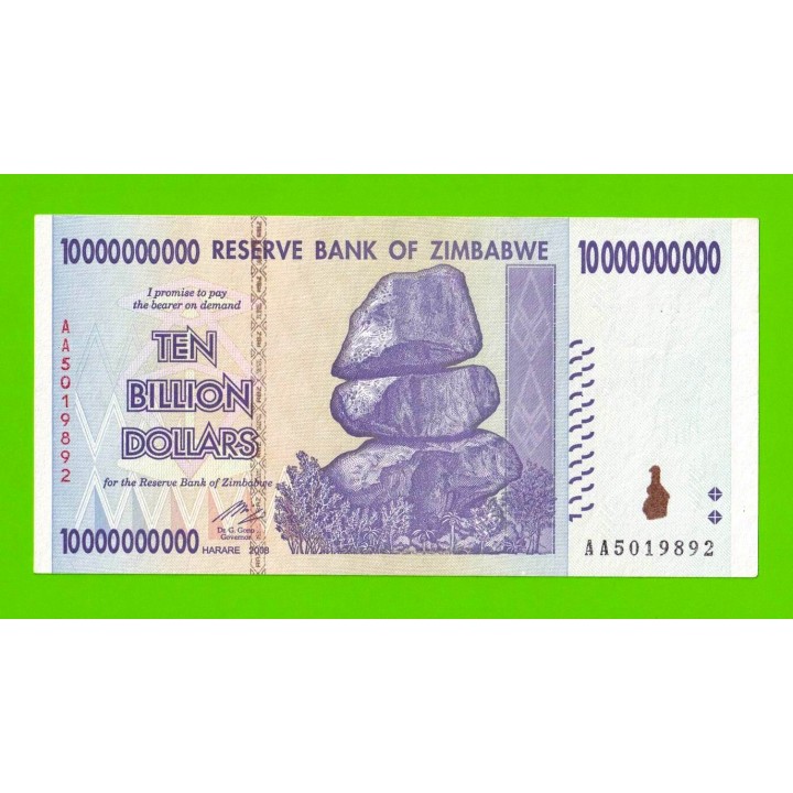 Зимбабве - 10000000000 / 10 миллиардов долларов - 2008 (AA)