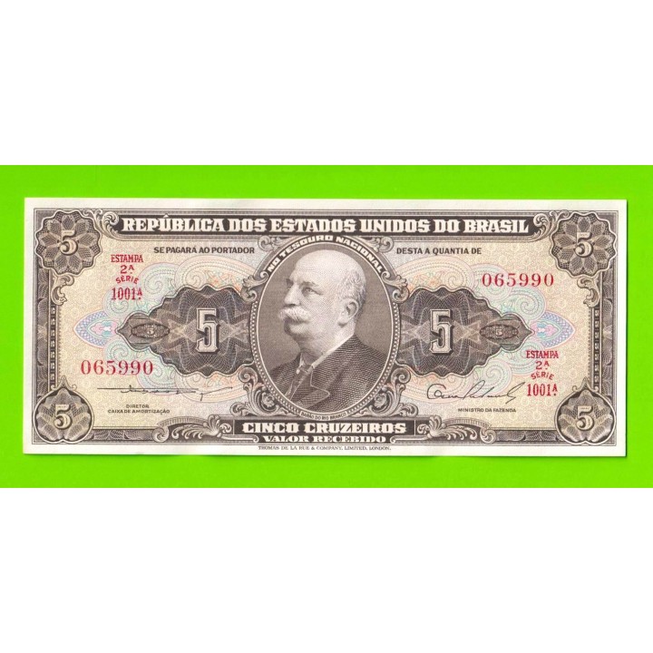 Бразилия - 5 крузейро - 1953 (1954) - aUNC+!!!