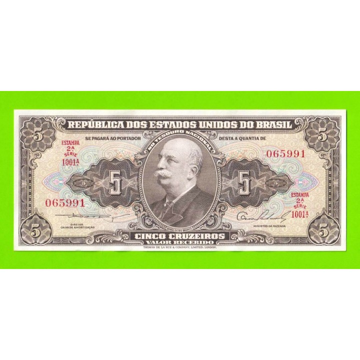 Бразилия - 5 крузейро - 1953 (1954) - aUNC!!!
