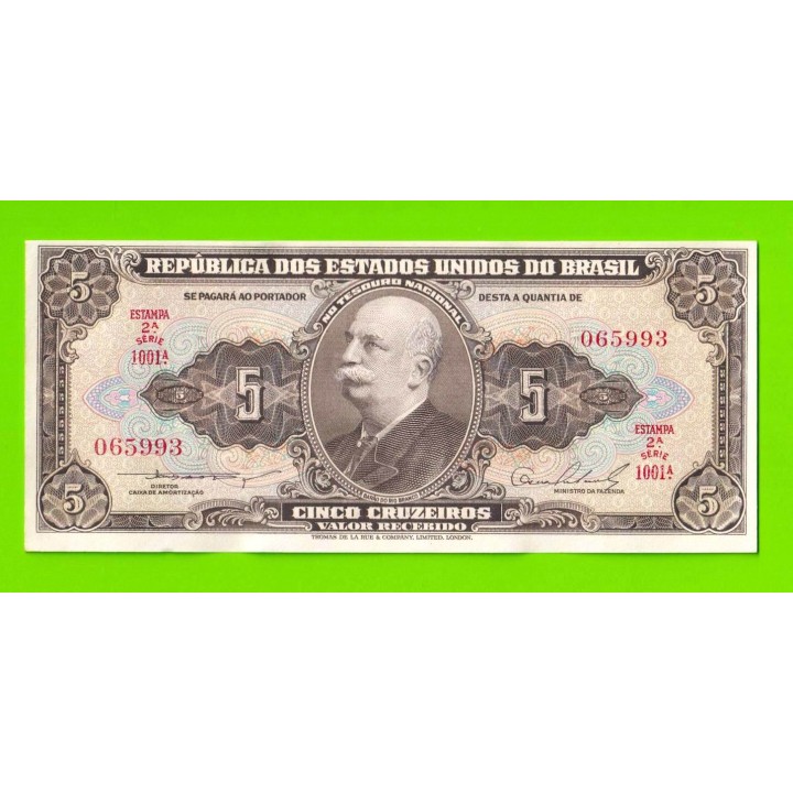 Бразилия - 5 крузейро - 1953 (1954) - aUNC!!!