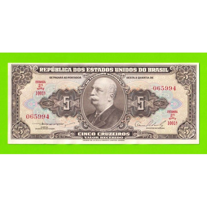 Бразилия - 5 крузейро - 1953 (1954) - aUNC!!!