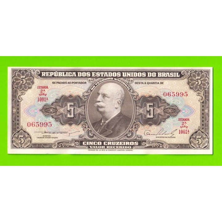 Бразилия - 5 крузейро - 1953 (1954) - aUNC!!!