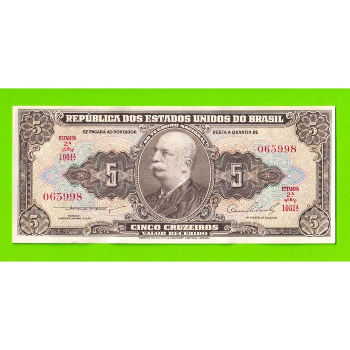 Бразилия - 5 крузейро - 1953 (1954) - aUNC!!!