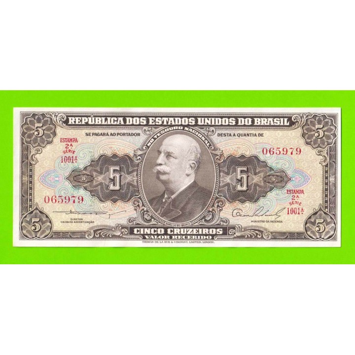 Бразилия - 5 крузейро - 1953 (1954) - aUNC!!!