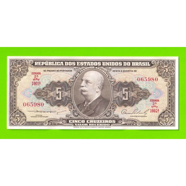 Бразилия - 5 крузейро - 1953 (1954) - aUNC+!!!
