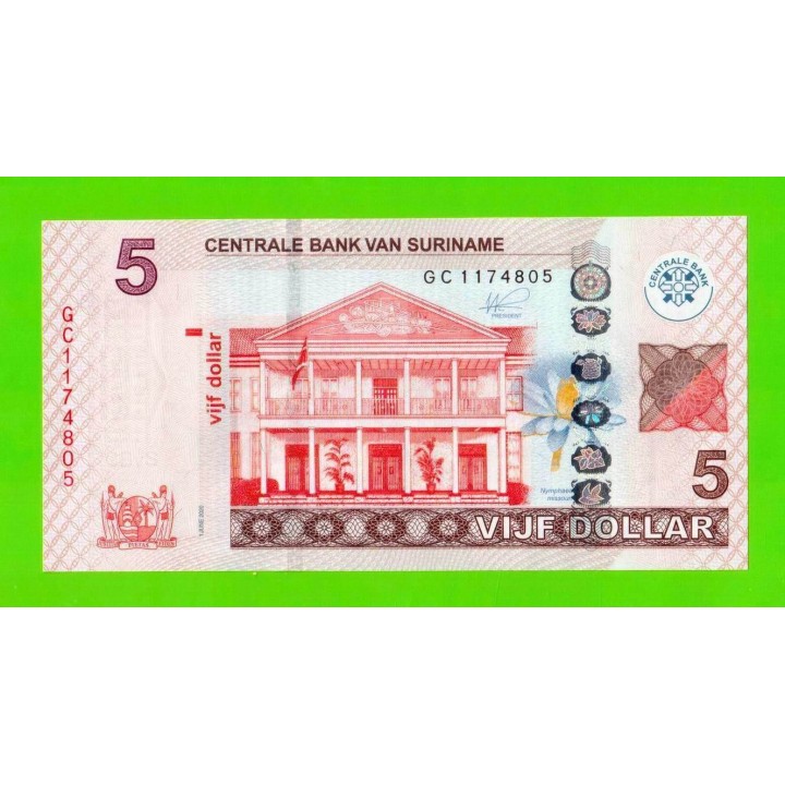 Суринам - 5 долларов - 2020 - UNC!!!