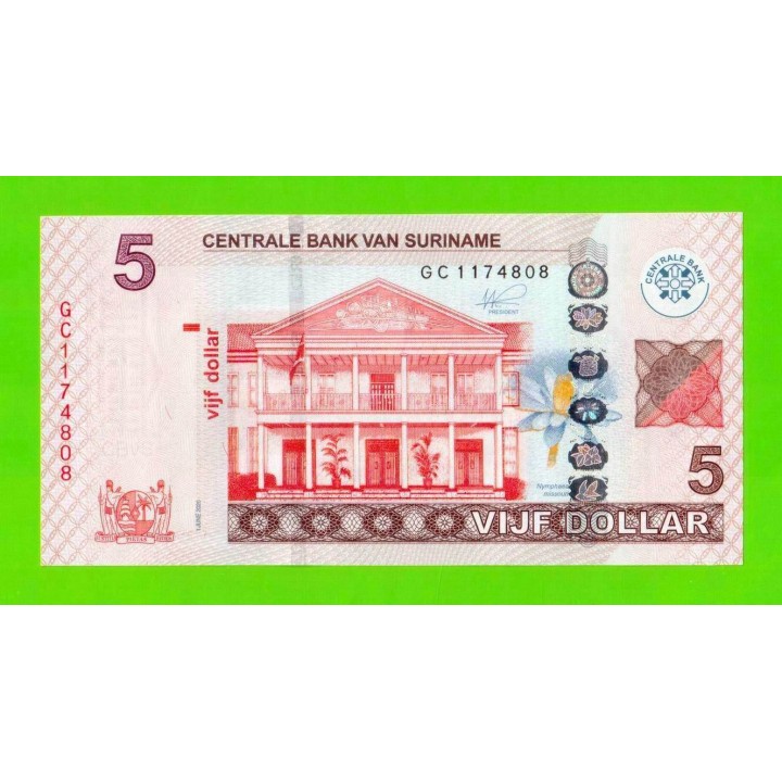 Суринам - 5 долларов - 2020 - UNC!!!