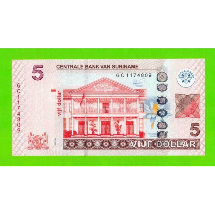 Суринам - 5 долларов - 2020 - UNC!!!