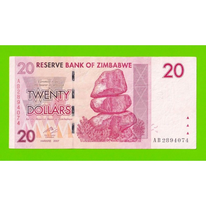 Зимбабве - 20 долларов - 2007 (AB)