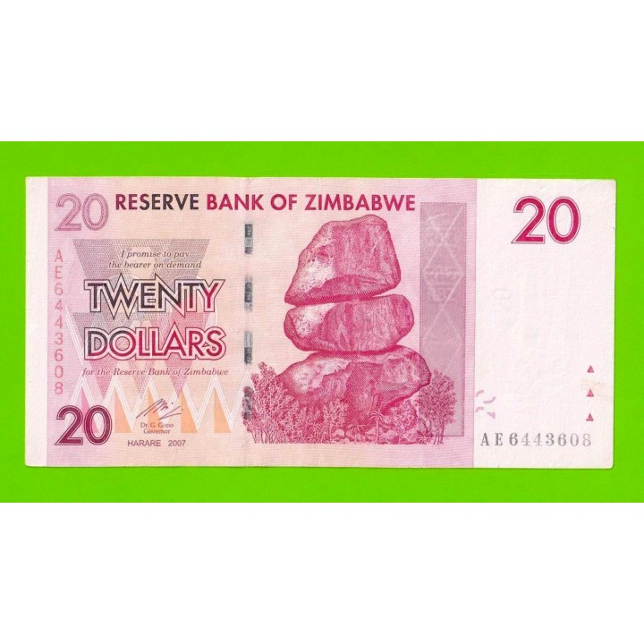 Зимбабве - 20 долларов - 2007 (AE)