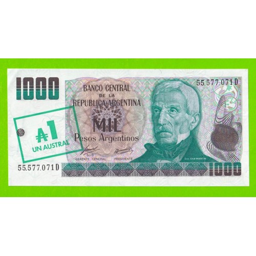 Аргентина - 1 аустраль на 1000 песо - 1983 / 1985 - aUNC!!!