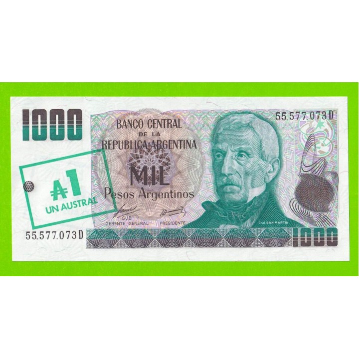 Аргентина - 1 аустраль на 1000 песо - 1983 / 1985 - UNC!!!