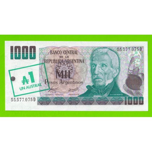 Аргентина - 1 аустраль на 1000 песо - 1983 / 1985 - UNC!!!