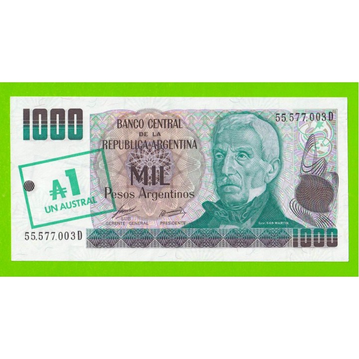 Аргентина - 1 аустраль на 1000 песо - 1983 / 1985 - UNC!!!