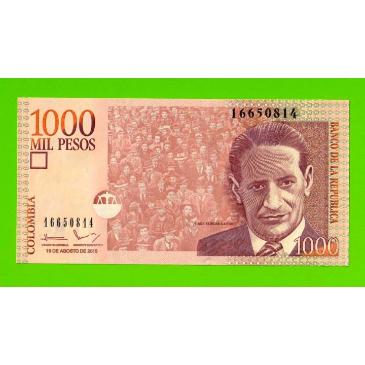 Колумбия - 1000 песо - 2015 - UNC!!!