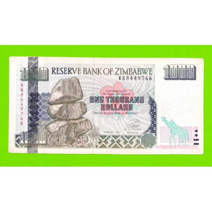 Зимбабве - 1000 долларов - 2003 (WN)