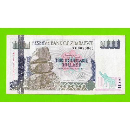 Зимбабве - 1000 долларов - 2003 (WC)