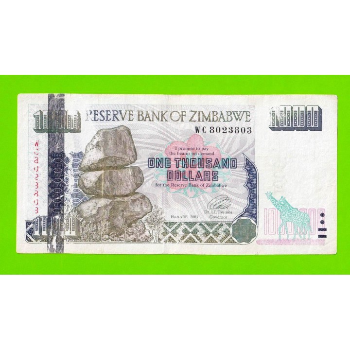 Зимбабве - 1000 долларов - 2003 (WC)
