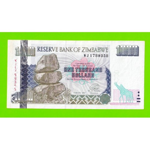 Зимбабве - 1000 долларов - 2003 (WJ)
