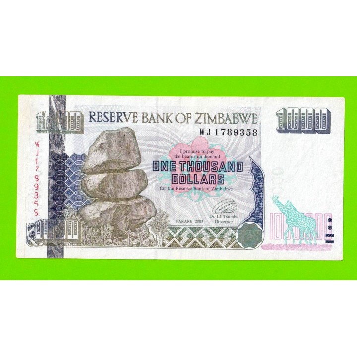 Зимбабве - 1000 долларов - 2003 (WJ)