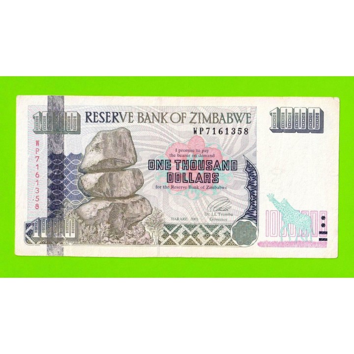Зимбабве - 1000 долларов - 2003 (WP)