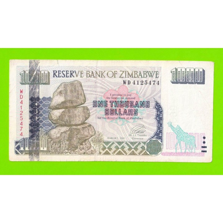 Зимбабве - 1000 долларов - 2003 (WD)