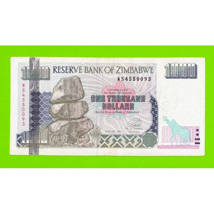 Зимбабве - 1000 долларов - 2003 (WS)