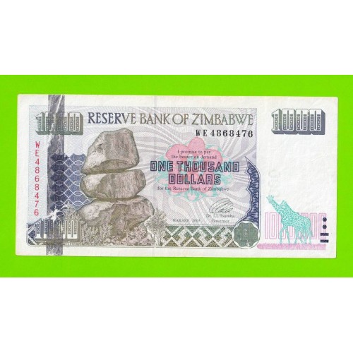 Зимбабве - 1000 долларов - 2003 (WE)