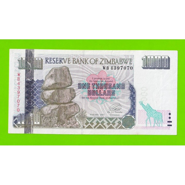 Зимбабве - 1000 долларов - 2003 (WB)
