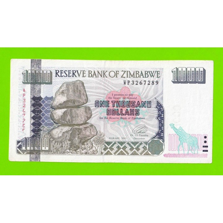 Зимбабве - 1000 долларов - 2003 (WP)