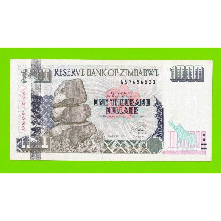 Зимбабве - 1000 долларов - 2003 (WS)