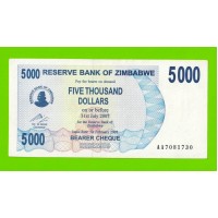Зимбабве - 5000 долларов - 2007 (AA)