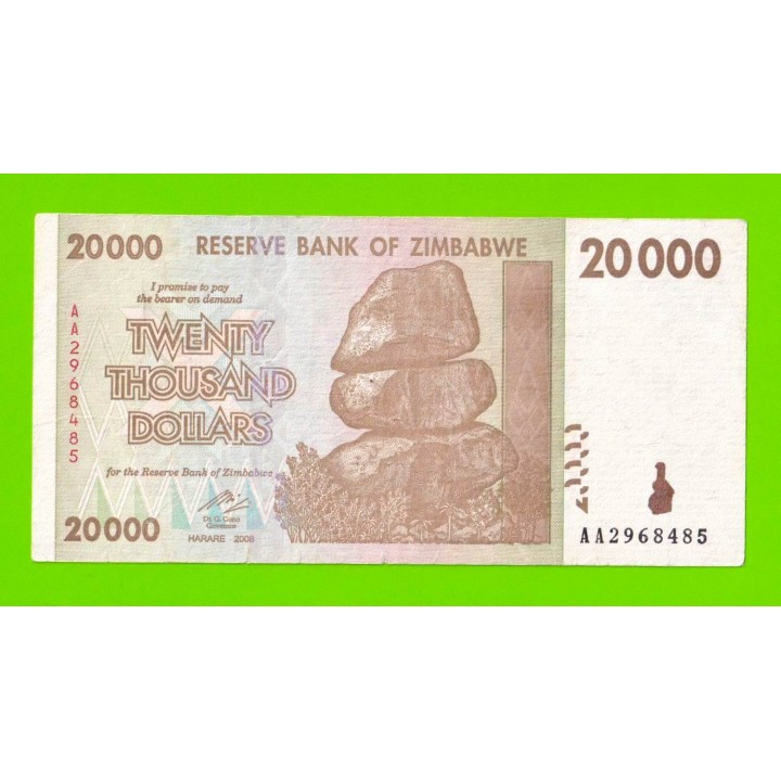 Зимбабве - 20000 долларов - 2008 (AA)