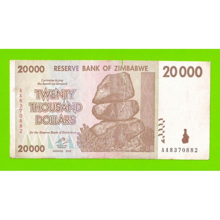 Зимбабве - 20000 долларов - 2008 (AA)