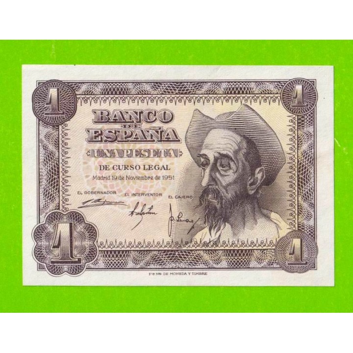 Испания - 1 песета - 1951 (серия F) - aUNC!!!