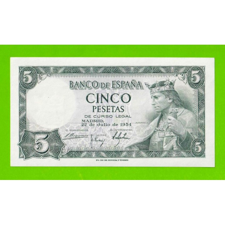 Испания - 5 песет - 1954 - UNC-!!!