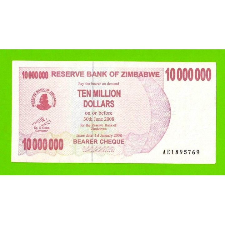 Зимбабве - 10000000 / 10 миллионов долларов - 2008 (AE)