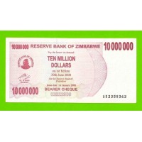 Зимбабве - 10000000 / 10 миллионов долларов - 2008 (AU)