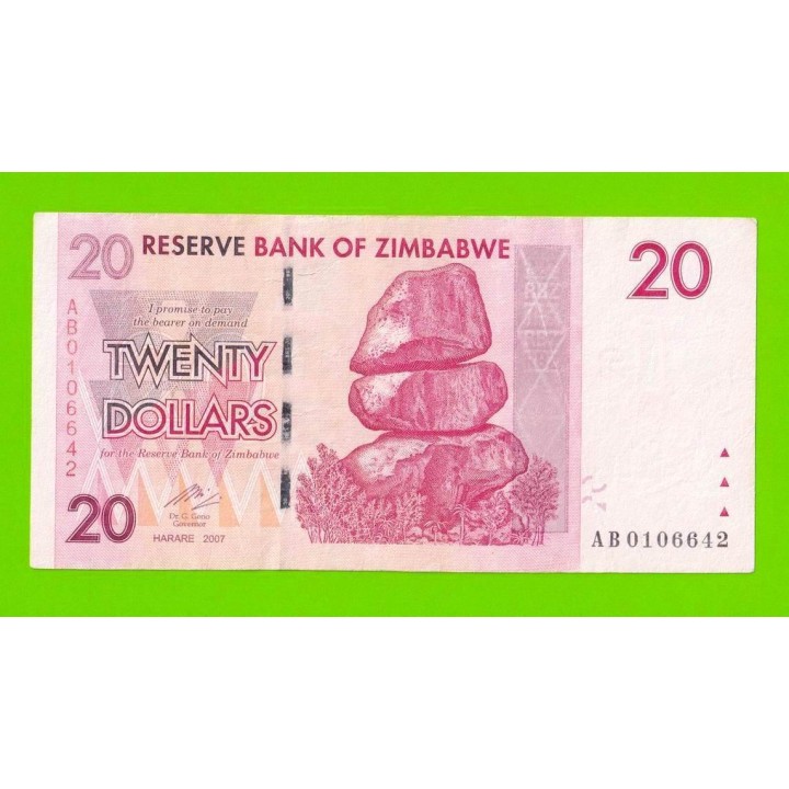 Зимбабве - 20 долларов - 2007 (AB)