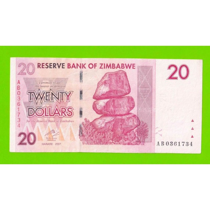 Зимбабве - 20 долларов - 2007 (AB)