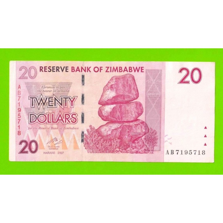 Зимбабве - 20 долларов - 2007 (AB)