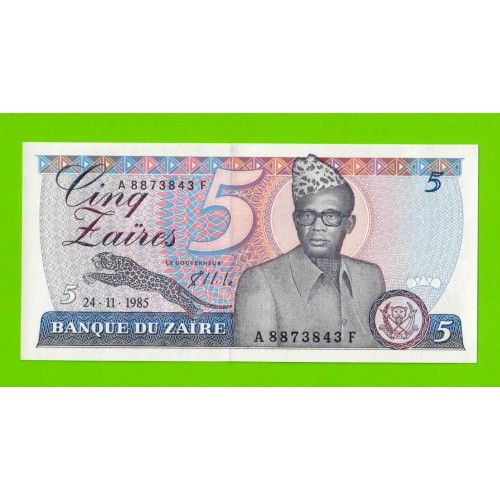 Заир - 5 заире - 1985 - UNC!!!