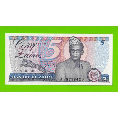 Заир - 5 заире - 1985 - UNC!!!