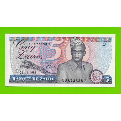 Заир - 5 заире - 1985 - UNC!!!