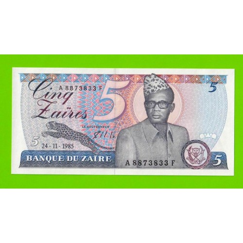 Заир - 5 заире - 1985 - UNC!!!