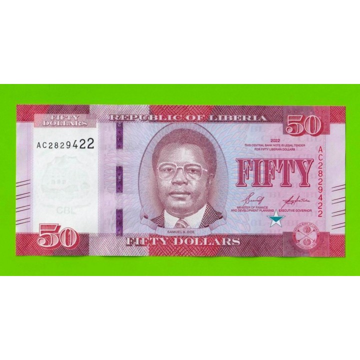 Либерия - 50 долларов - 2022 (AC) - UNC!!!